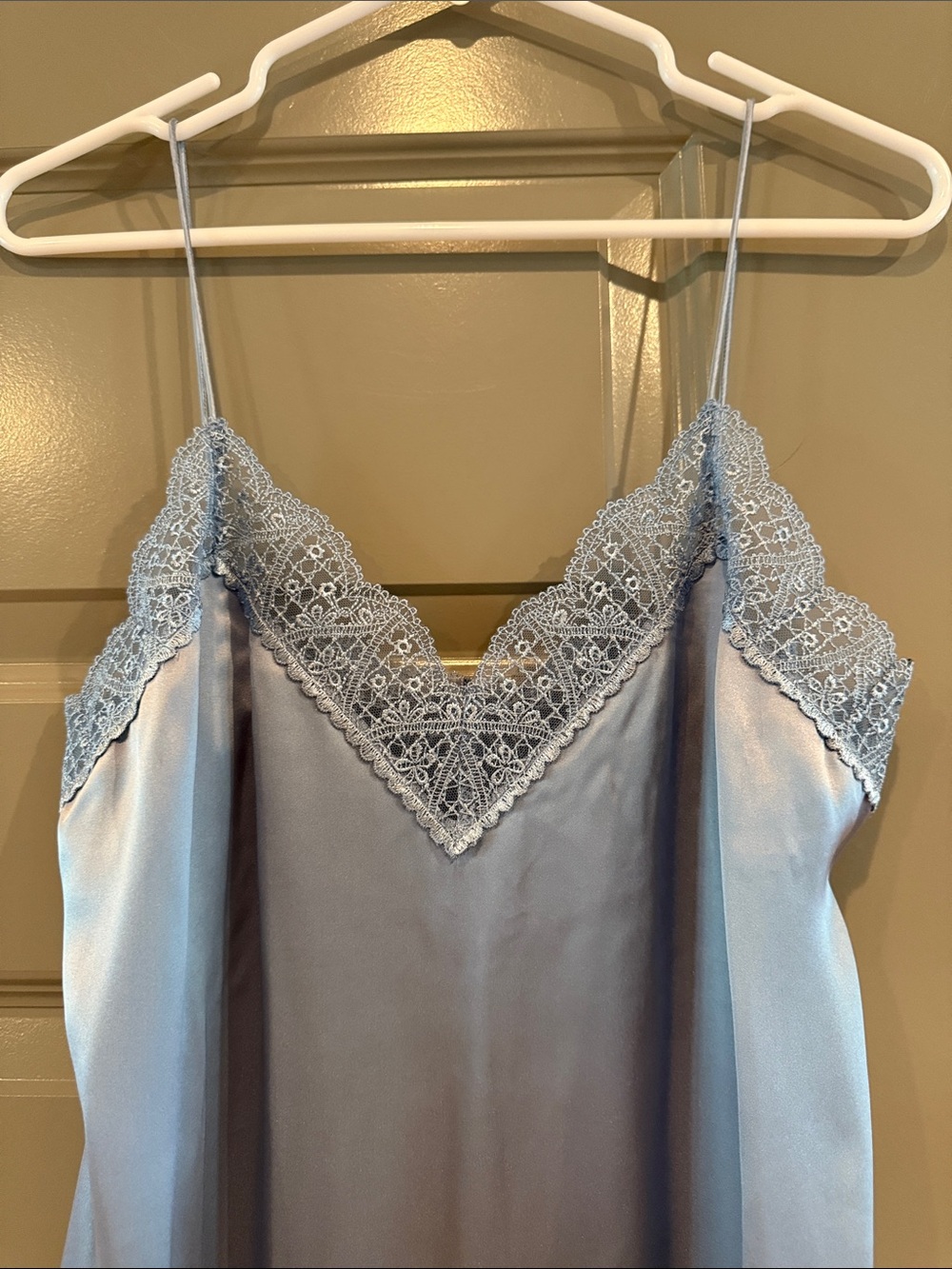 Sezane Nassima Lace-Trim Slip Dress in Light Blue NWT - Picture 5 of 9